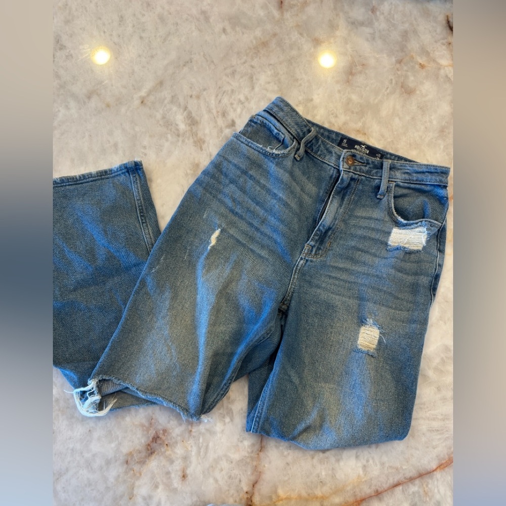 Hollister Blue Distressed Boyfriend Jeans